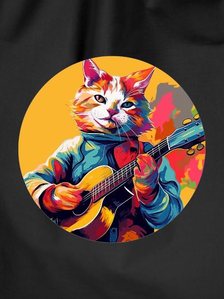 Cat playing guitar