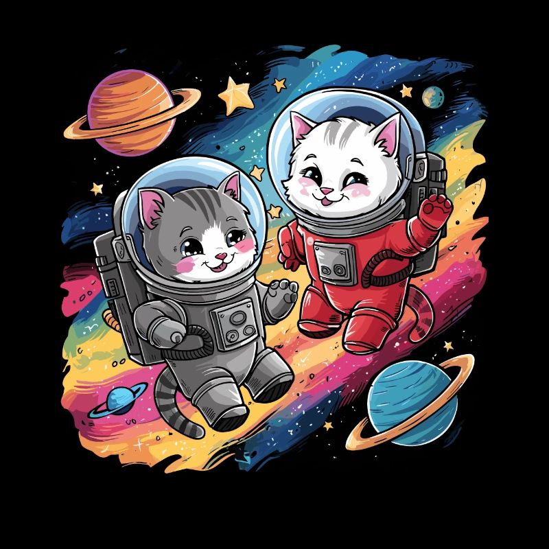 Astronautenkatzen erforschen das Universum