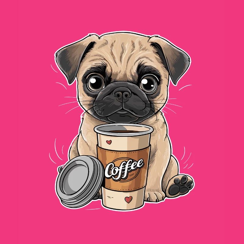 Mops Hundehalter Mops Liebe Kaffee