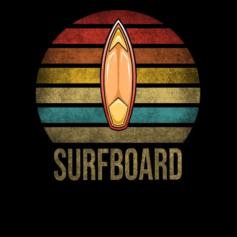 Surf or Die Surfboard Summer Retro Coucher de soleil