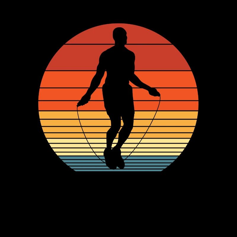 Retro Silhouette Springseil Mann Springseil