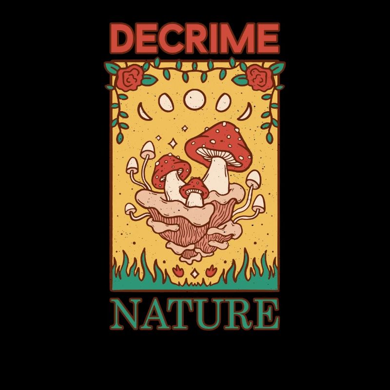 Decrime Nature Lune Champignon Colorée