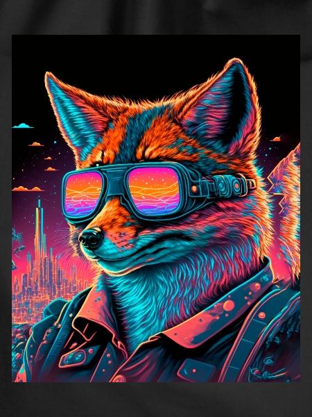 Retro Futuristic Synthwave Fox
