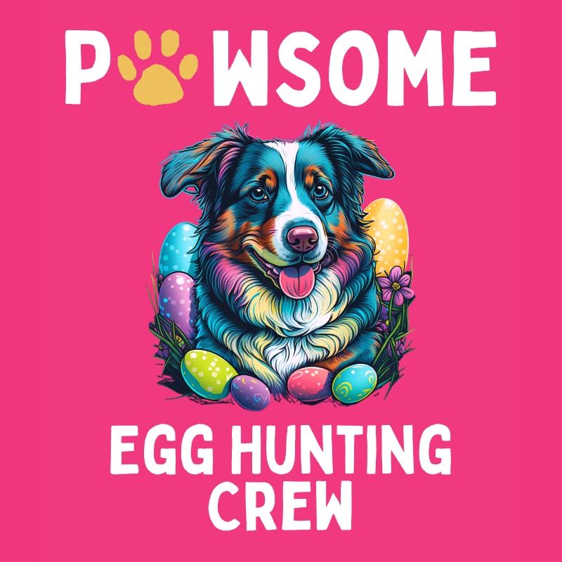Australian Shepherd Easter Egg Hunting Crew Gift