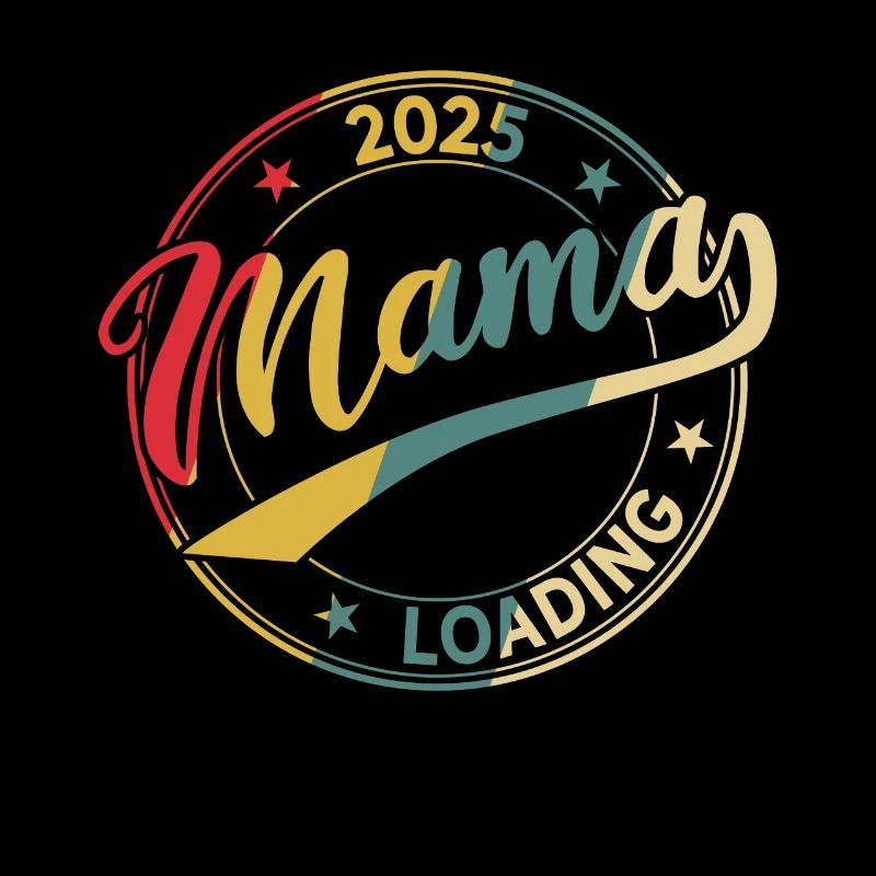 Mama 2025 Loading Retro Werdende Mama 2025