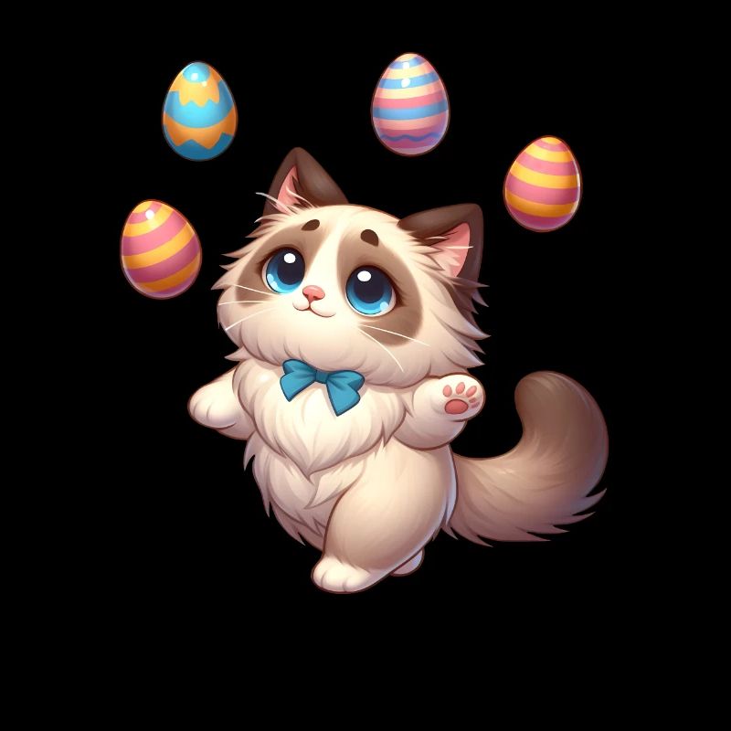 Ragdoll Cat Easter Juggler