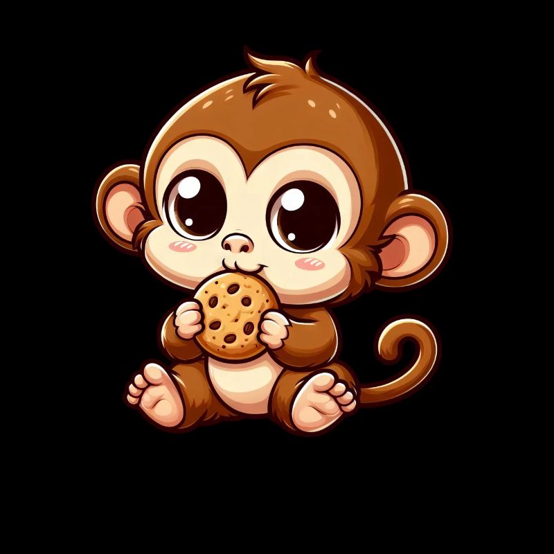 Monkey chimpanzee snacks on cookies