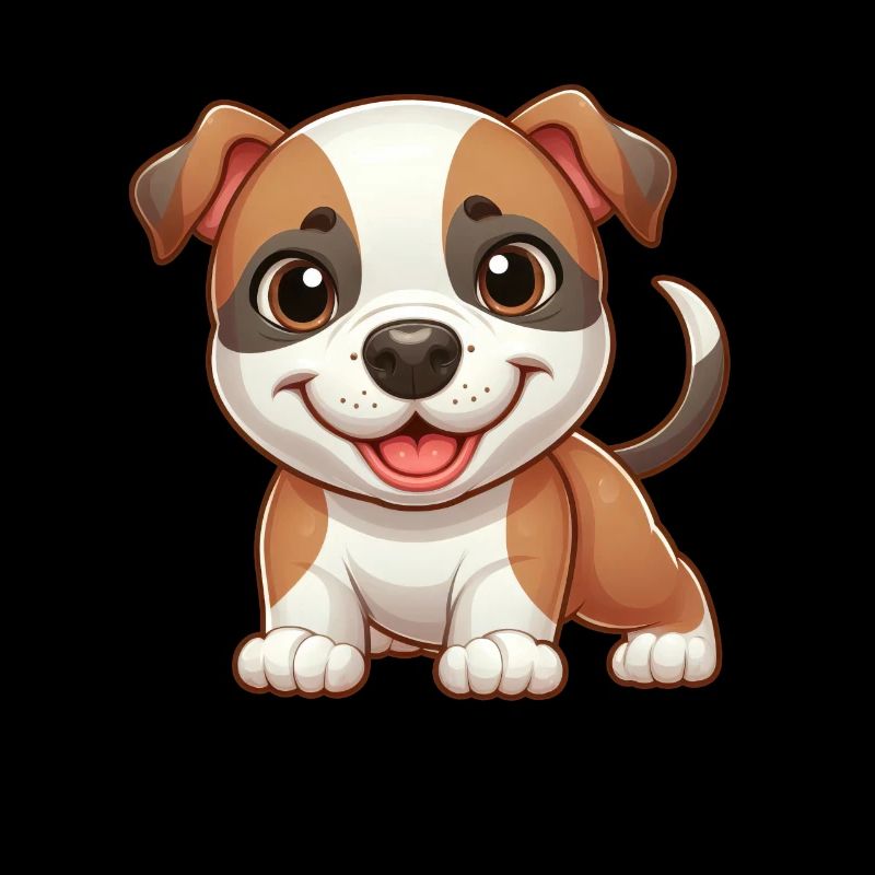 Mignon Pitbull Chien Dessin Animé Bande Dessinée Mignon