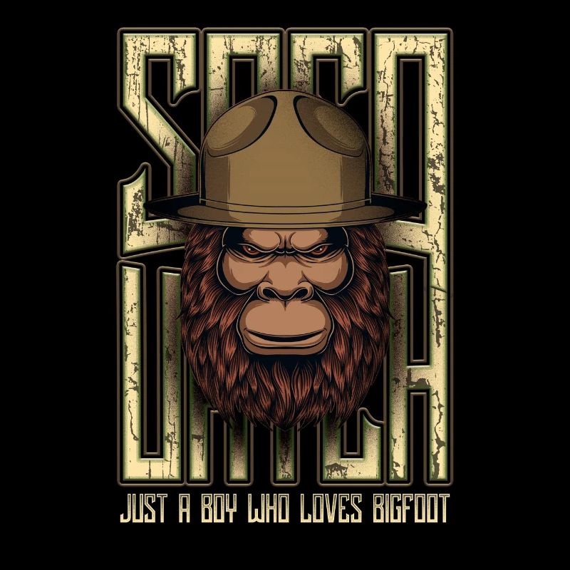 Nur ein Junge, der Bigfoot Sasquatch liebt