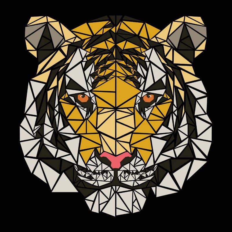 Tiger - Polygon Motiv - Geometrisch - Geschenk