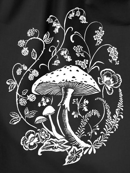 Toadstool with flower tendrils