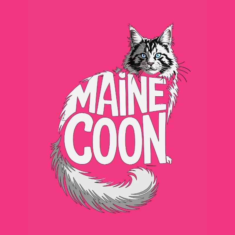 Maine Coon Cat Illustration Design