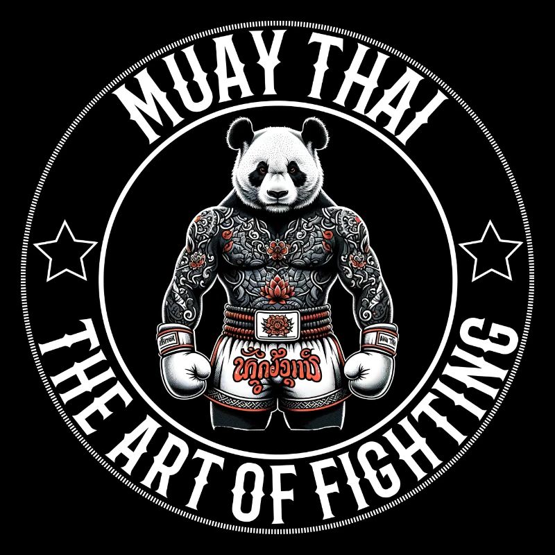 Muay Thai panda - Kampfkunst panda Thai Boxen