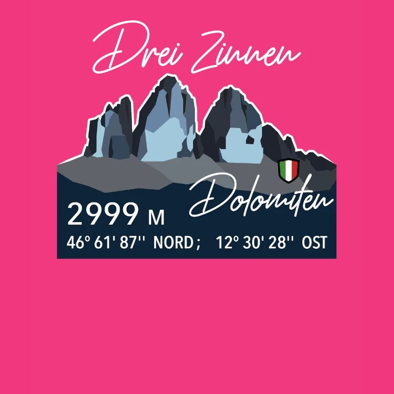 Three Peaks Dolomites E5 South Tyrol Retro Low Poly