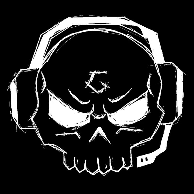 Gamer Skull Logo WHITE