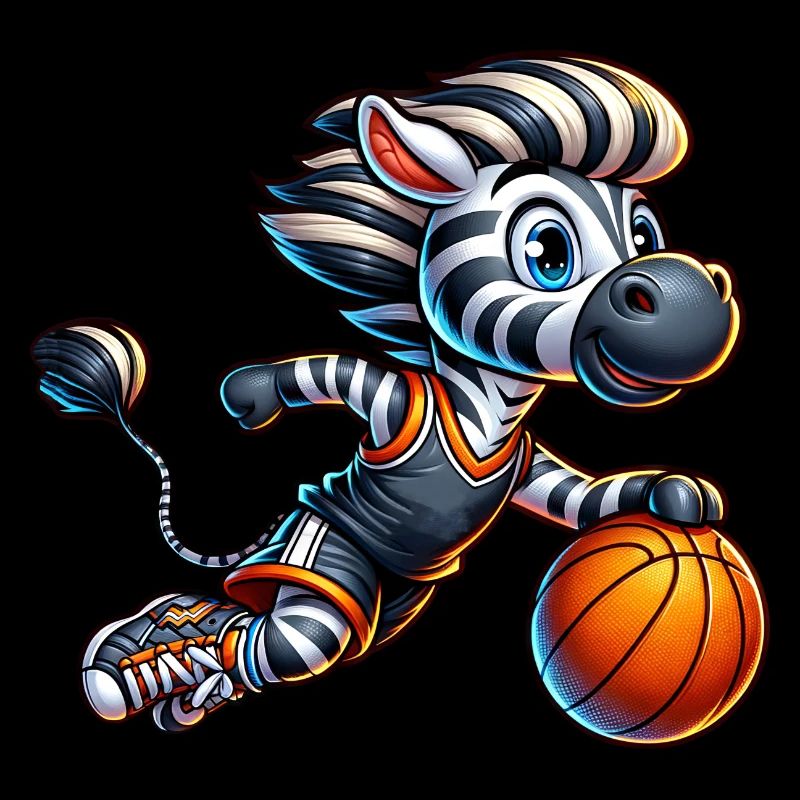 Zebra Basketball Action