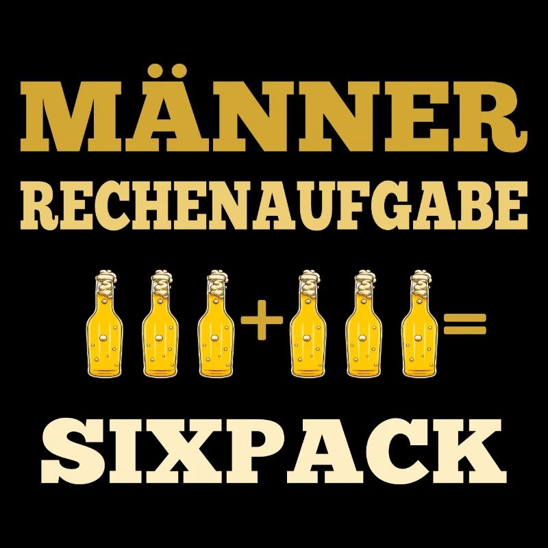 Beer Men Arithmetic Problem Six Pack Beer Saying