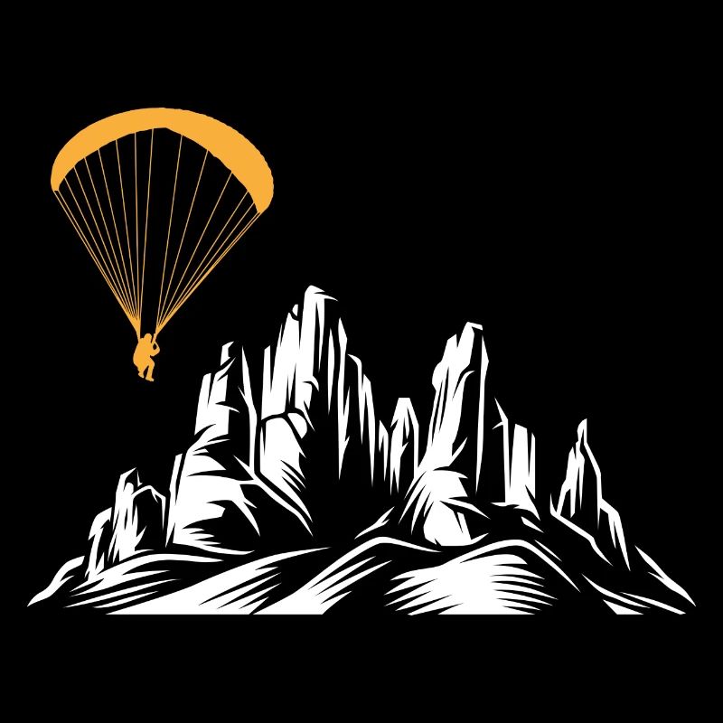 Retro Paragliding Silhouette Paragleiten Berge