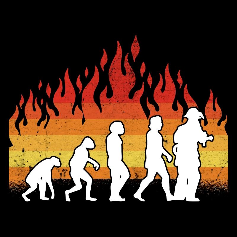 Evolution Firefighter Retro Firefighter Profession