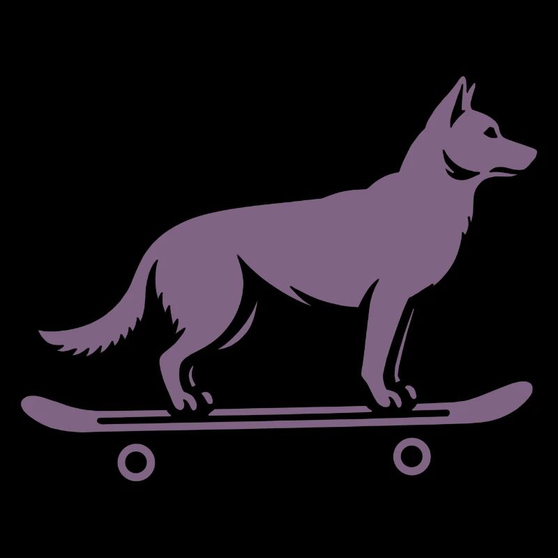 Dog Shepherd Skateboard Skateboarder
