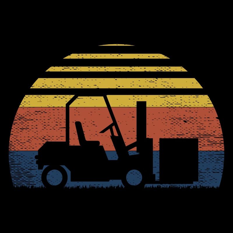 Vintage Forklift Driver Retro Forklift Operator