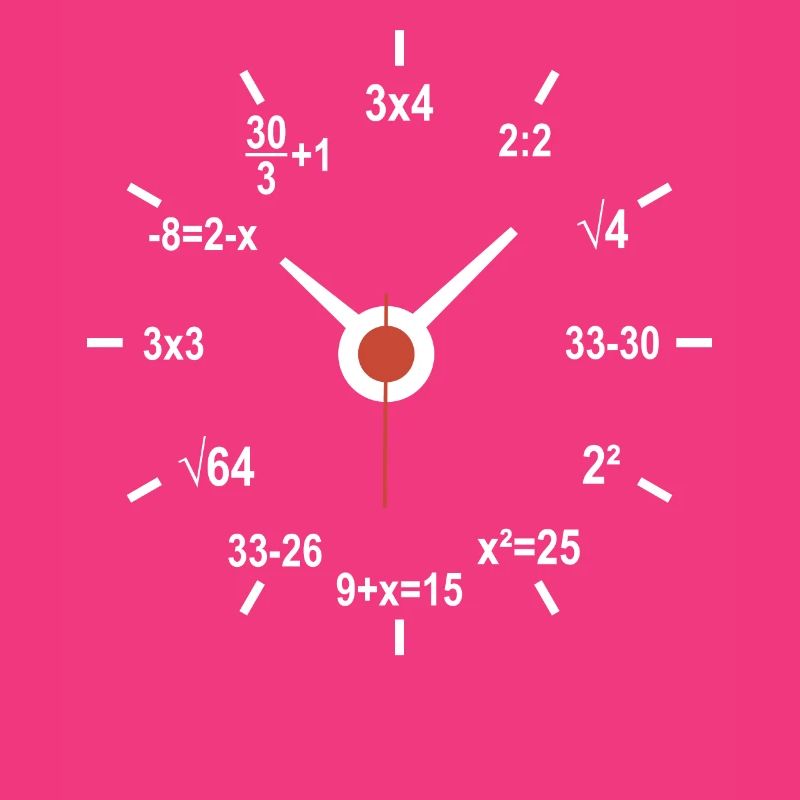 Clock with mathematical formulas for math teachers