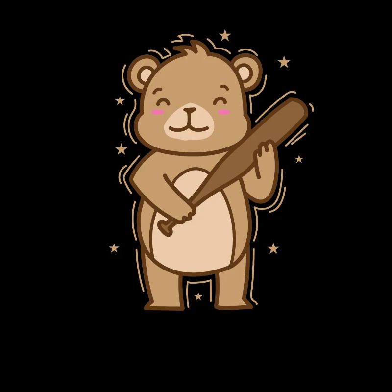 Bär spielt Baseball Wald Tier