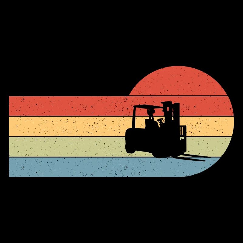 Vintage Forklift Driver Forklifting Retro