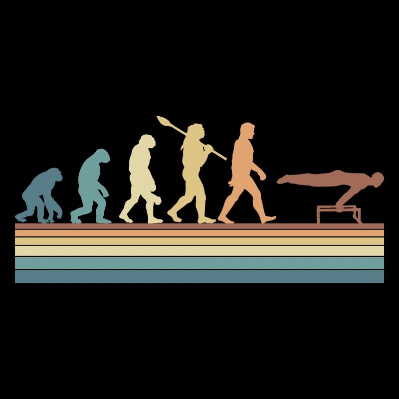 Evolution of man Calisthenics Retro Vintage