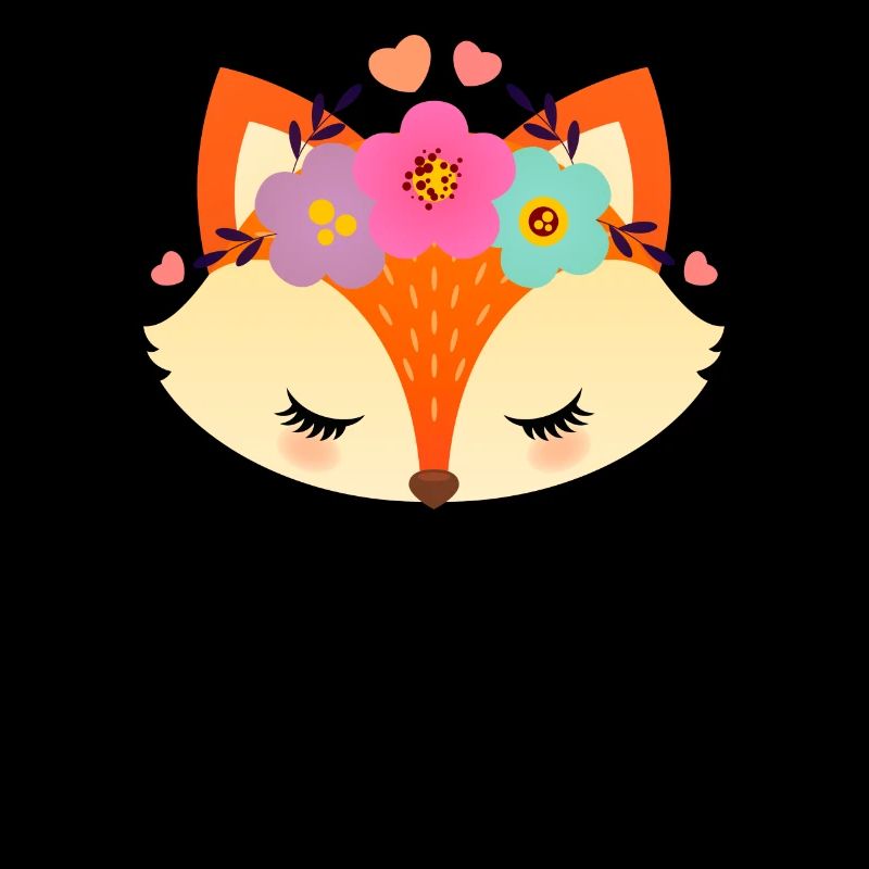 Cute Fox With Flowers