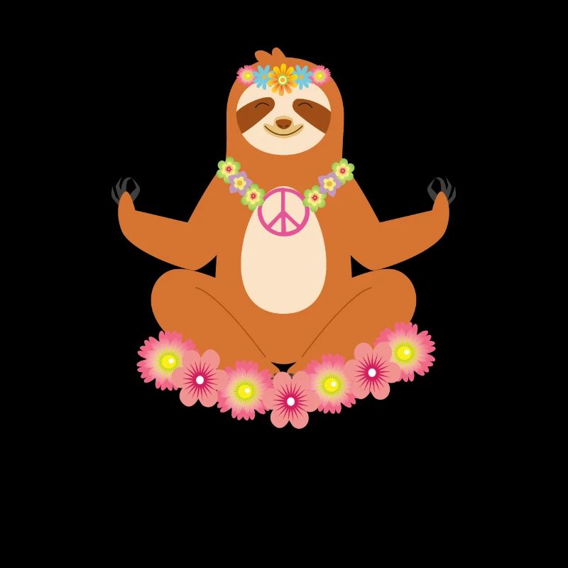 Funny Hippie Sloth Yoga