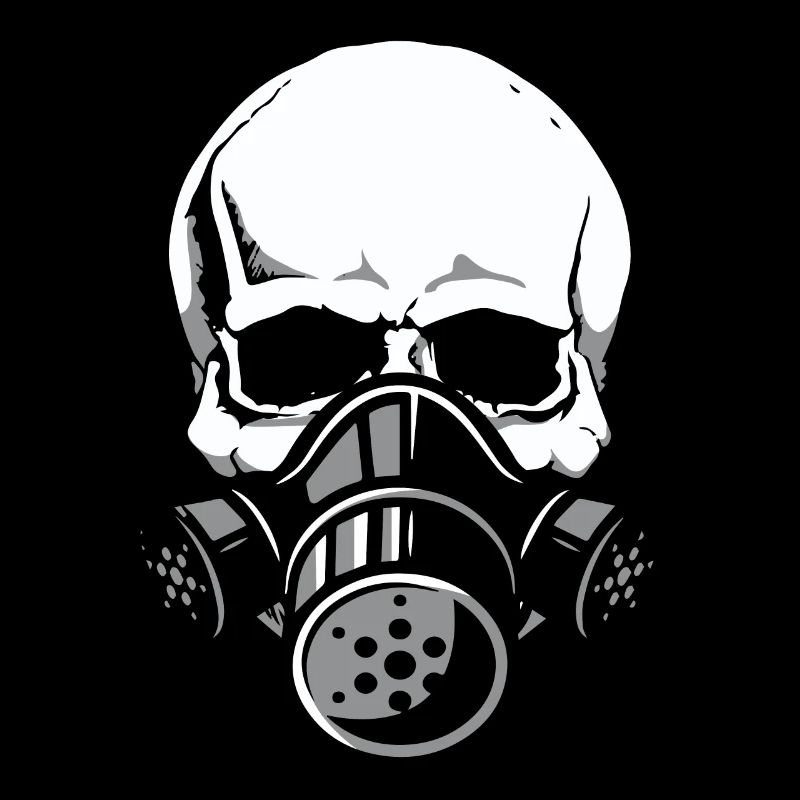 Skull with gas mask