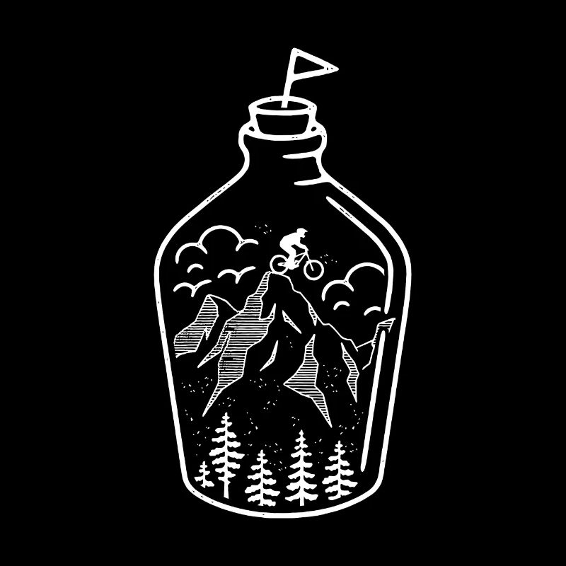 Biker in a Bottle (dunkler Hintergrund)
