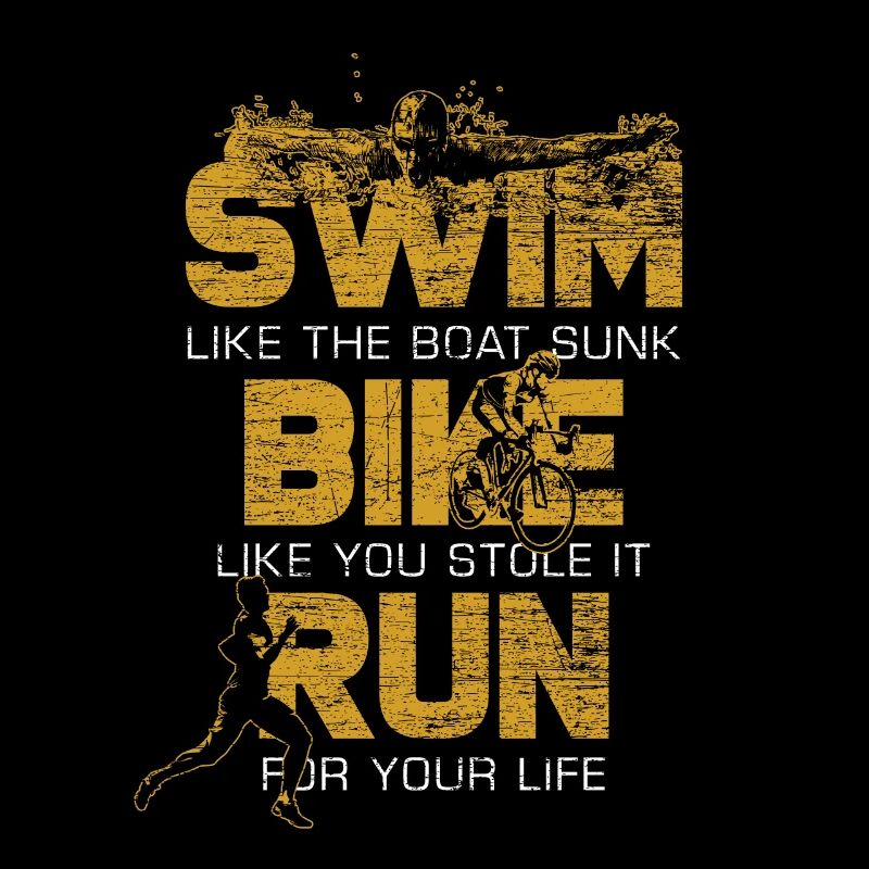 Athlète de course de vélo de natation de triathlon