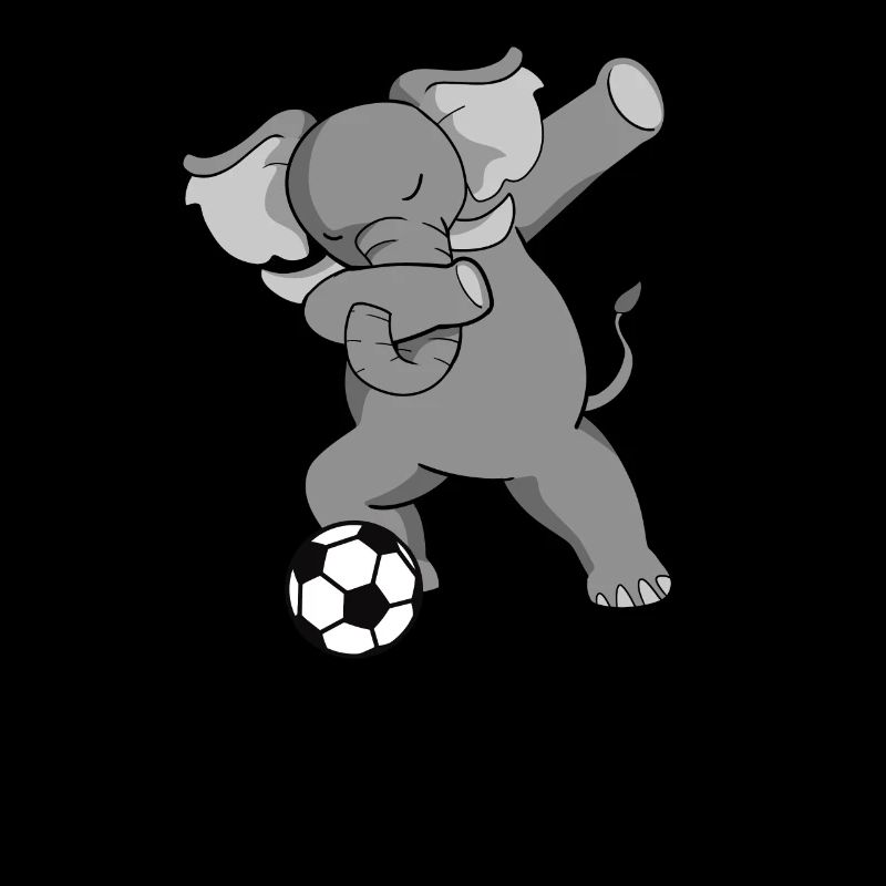 Elephant playing soccer