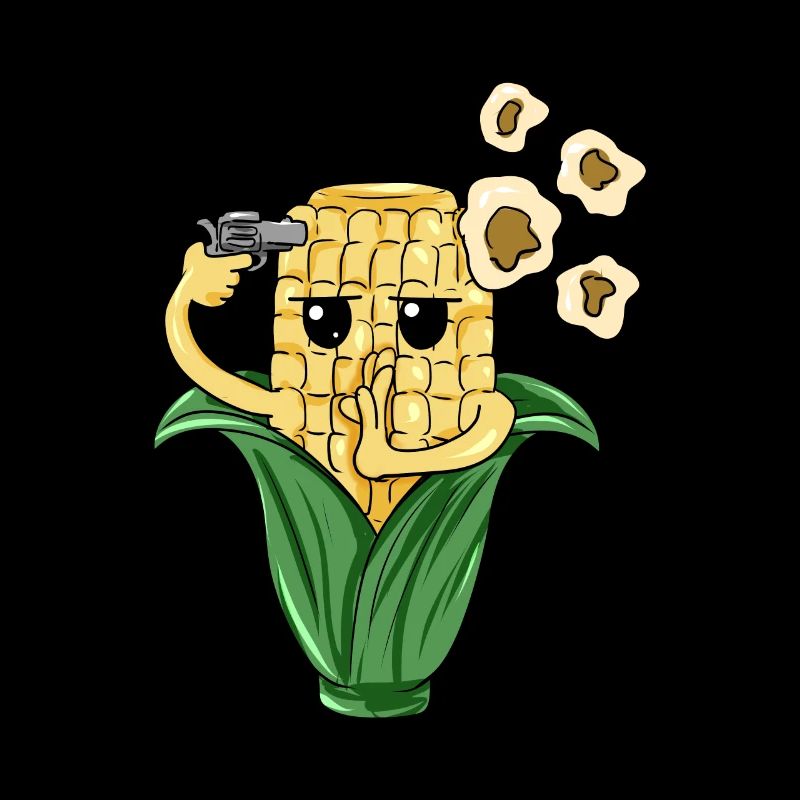 Popcorn Corn Suicide Cartoon
