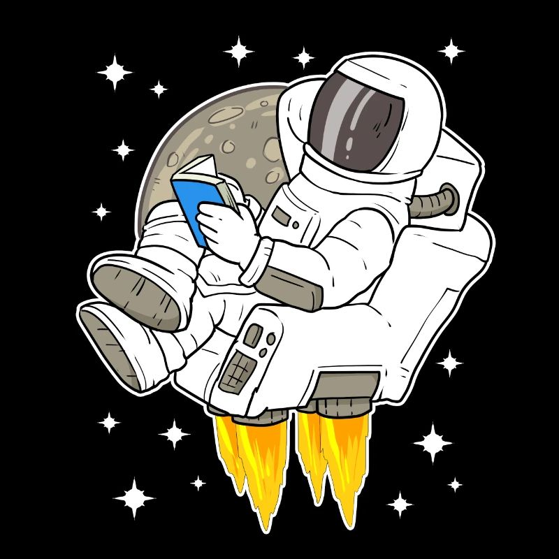 Astronaute, espace, espace, lecture, livre