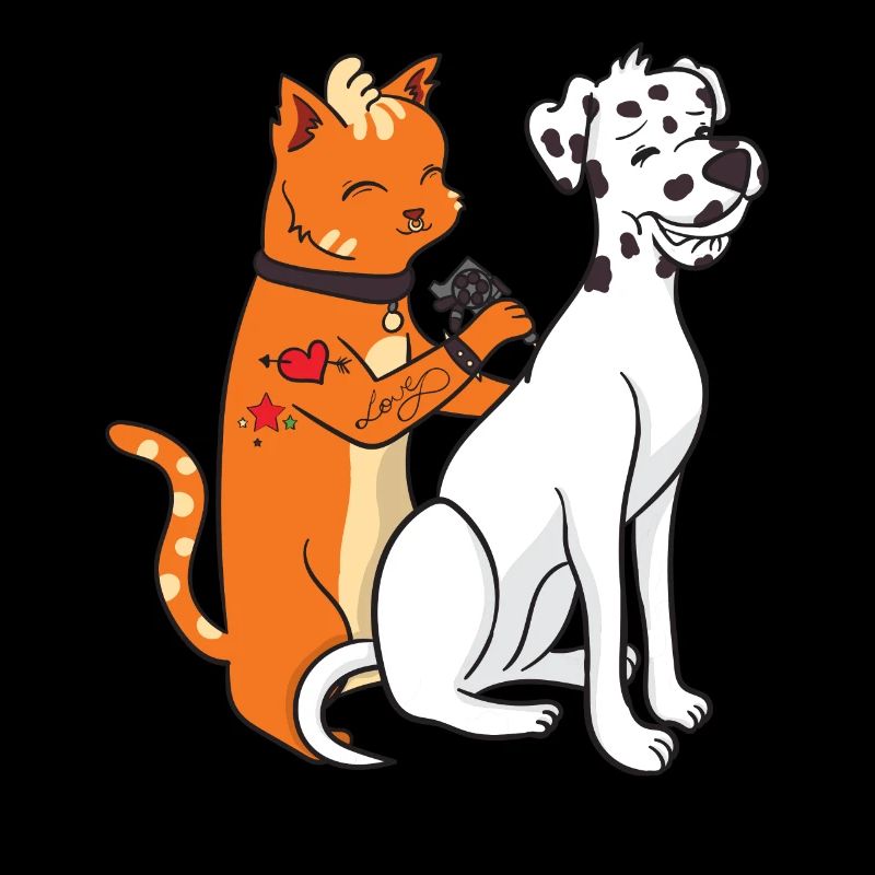 Dalmatiner Hund Tattoo Katze Lustig Geschenk