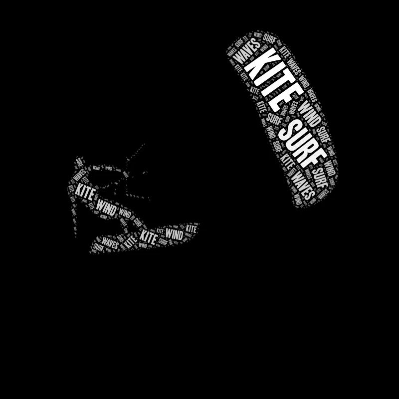 Kitesurf Kite Sport Kiting Wordcloud Geschenk
