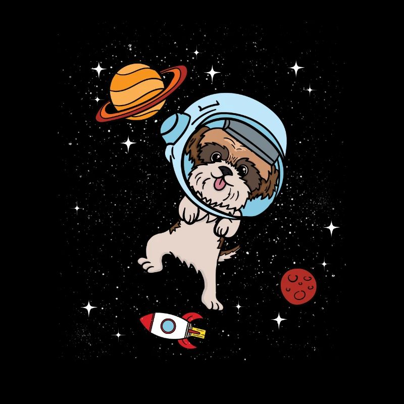 Cadeau de l'univers spatial Shih Tzu de l'astronaute