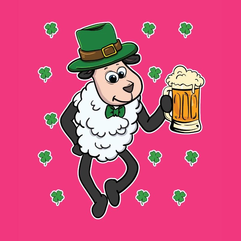 Le jour de la Saint Patrick Leprechaun Sheep Shepherd Shepherd