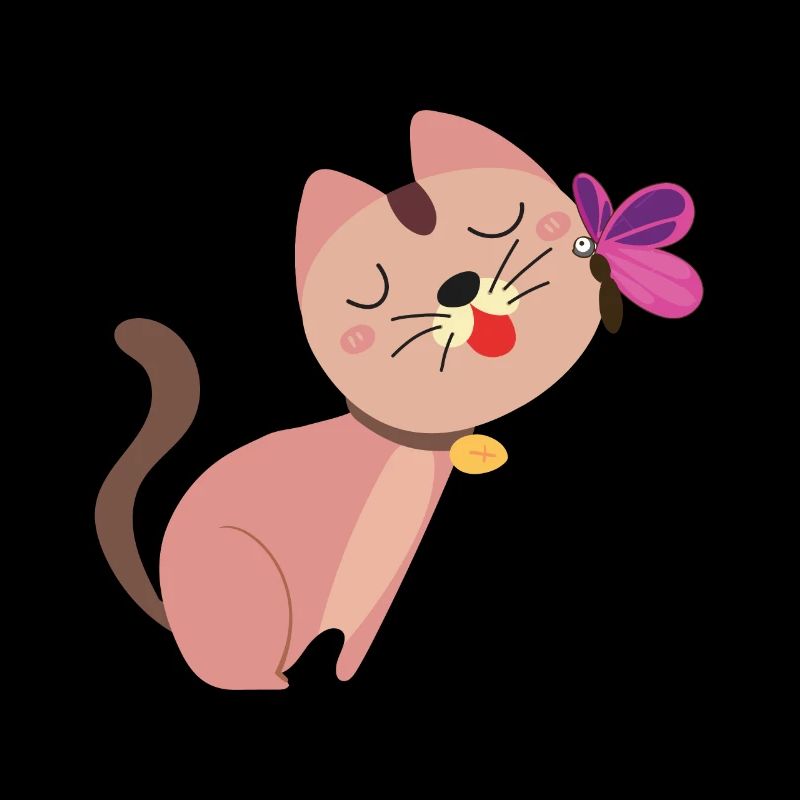 chat mignon avec papillon