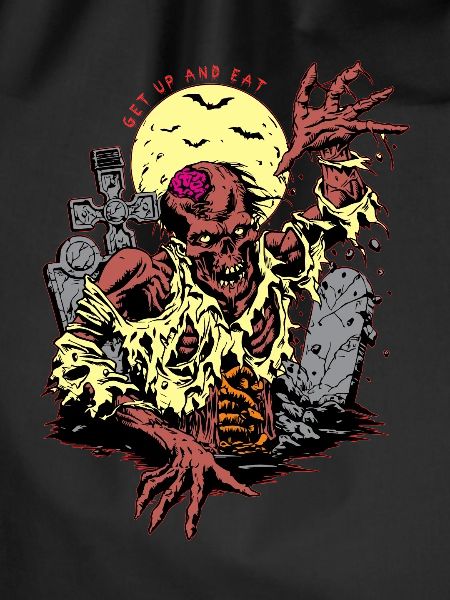 Zombie in cemetery