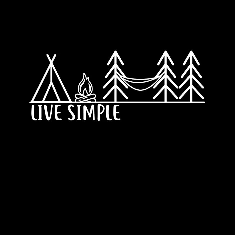Live Simple Lagerfeuer Camping Camper Geschenk