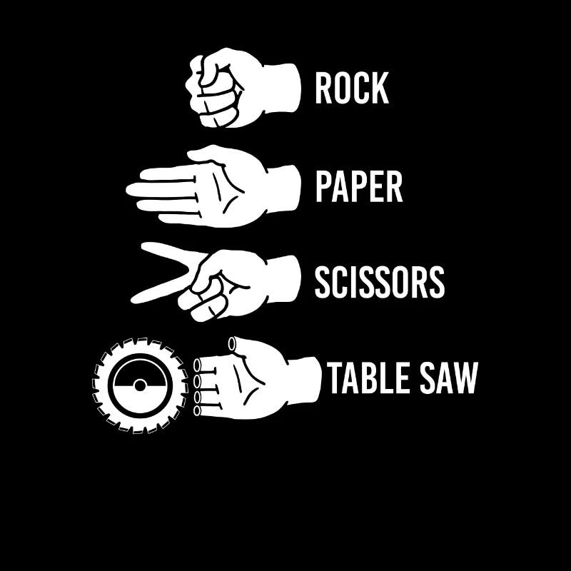 Scissors stone paper saw joiner carpenter