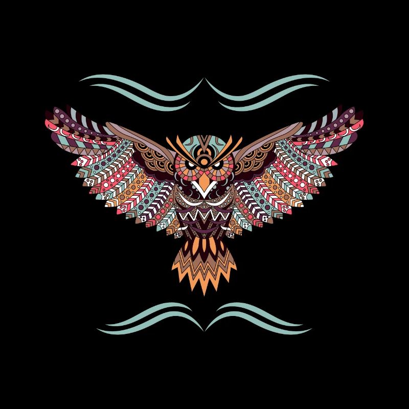 Indianische Mosaik Eule Raubvogel Geschenk