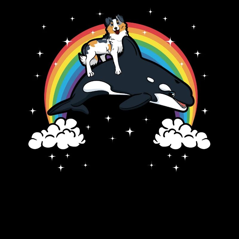 Australian Shepherd Hund Orca Wal Geschenk