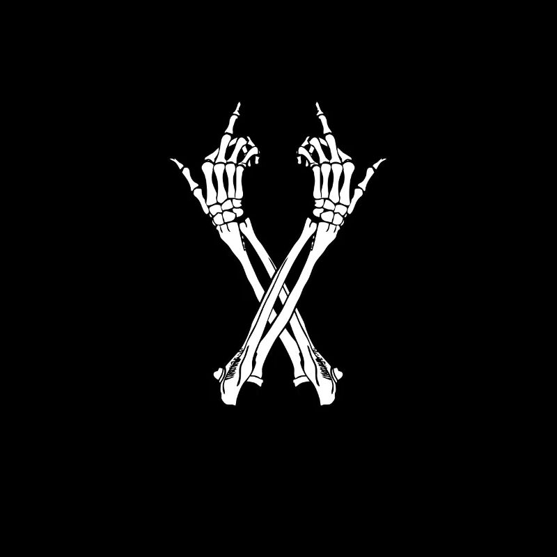 Skeleton arms middle finger