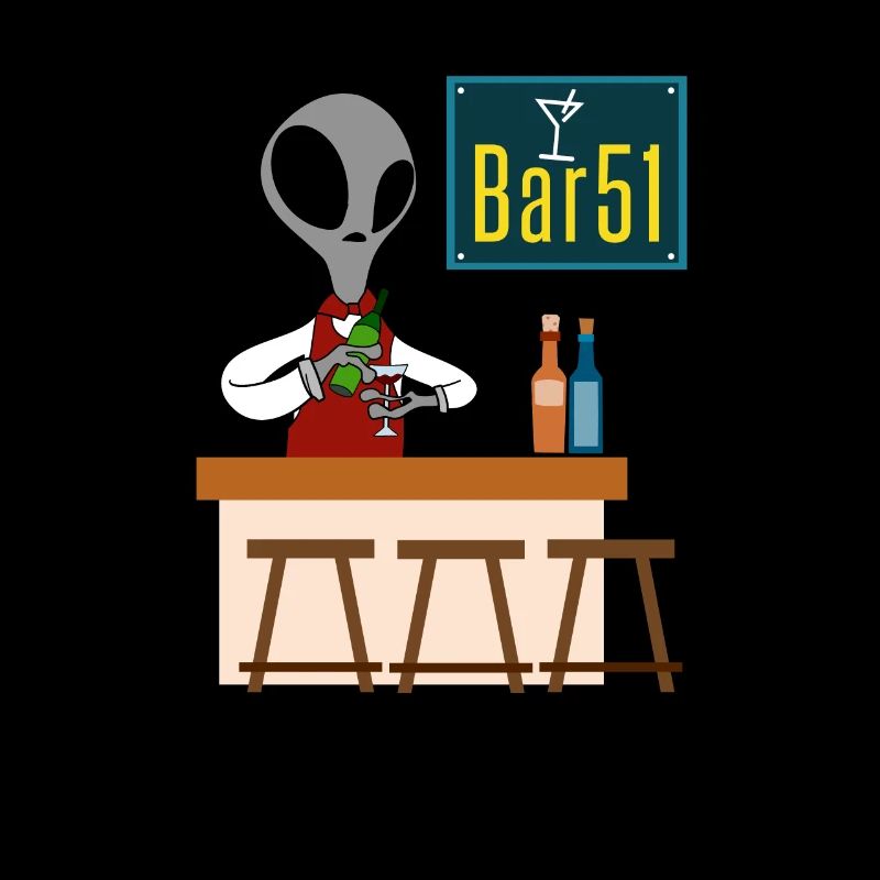 Alien bartender Fun UFO alien gift