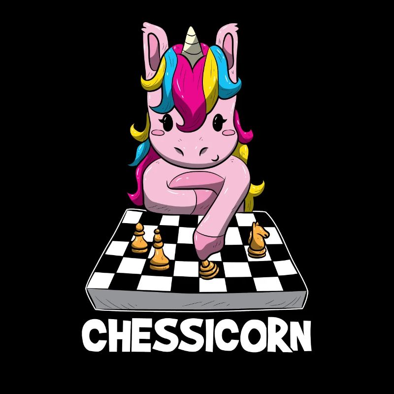 Chesssicorn Drôle de licorne Joue aux échecs Cadeau